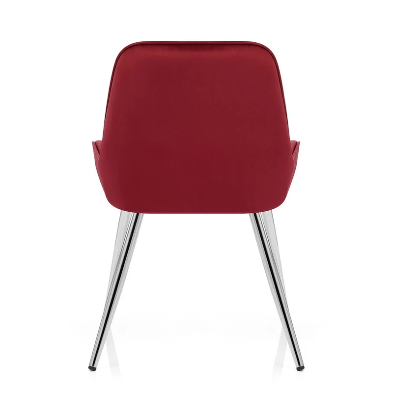 Chaise Chrome Velours - Mustang Rouge