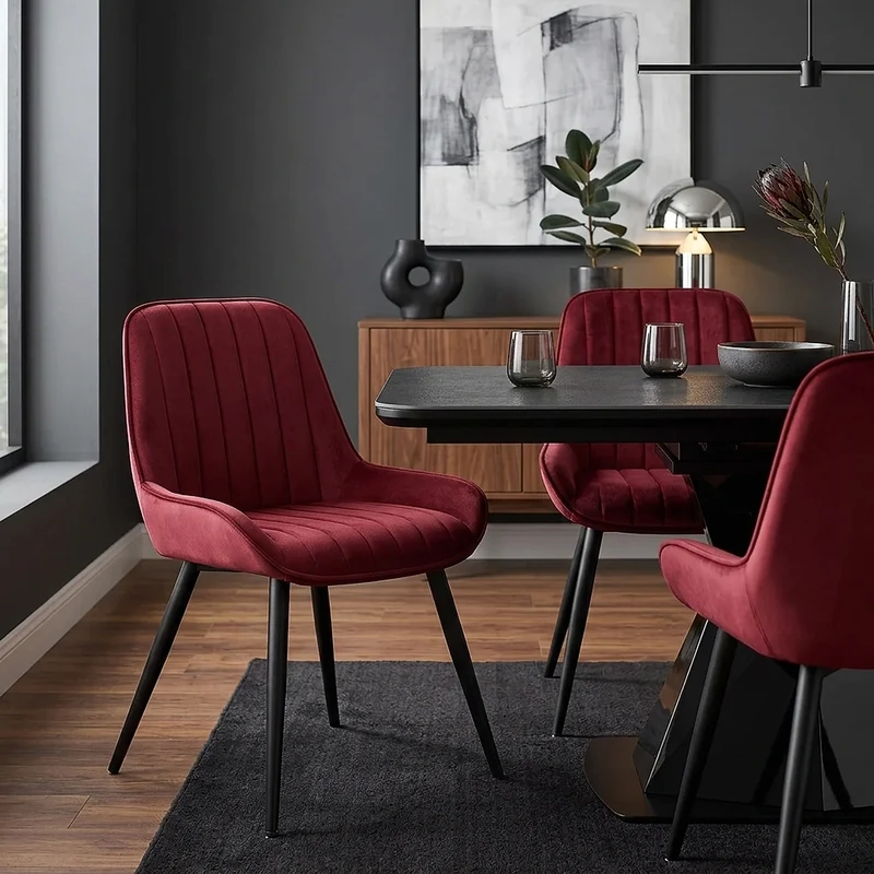 Chaise Velours - Mustang Rouge