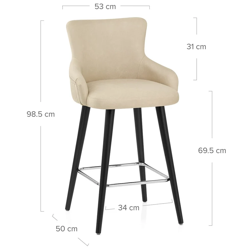 Tabouret Faux Cuir - Diablo Crème