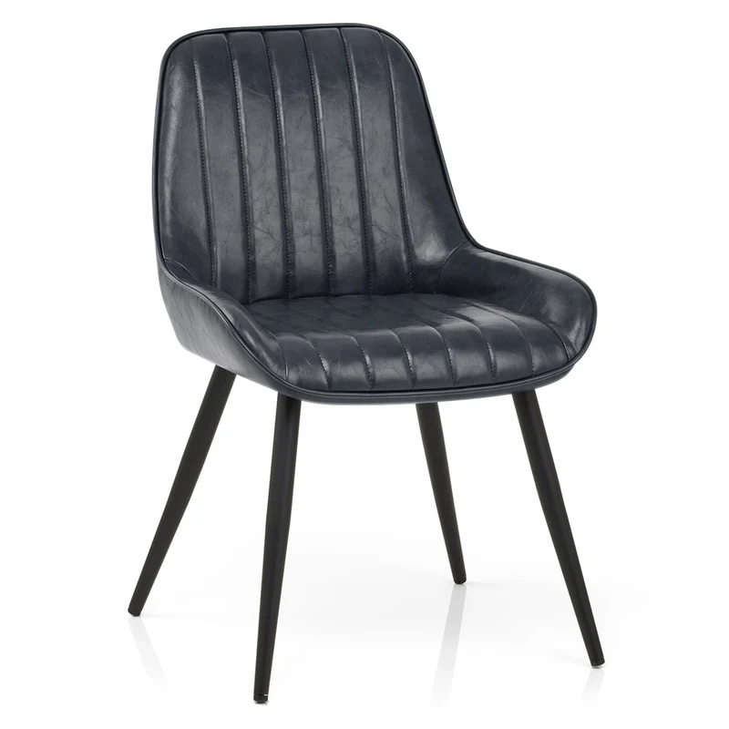 Chaise Faux Cuir - Mustang Bleu Foncé