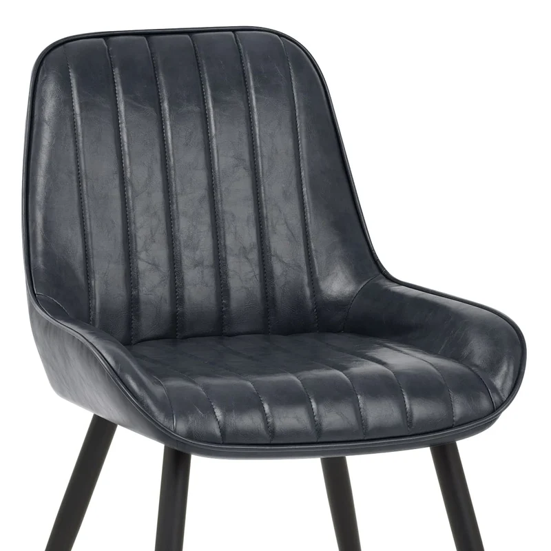 Chaise Faux Cuir - Mustang Bleu Foncé
