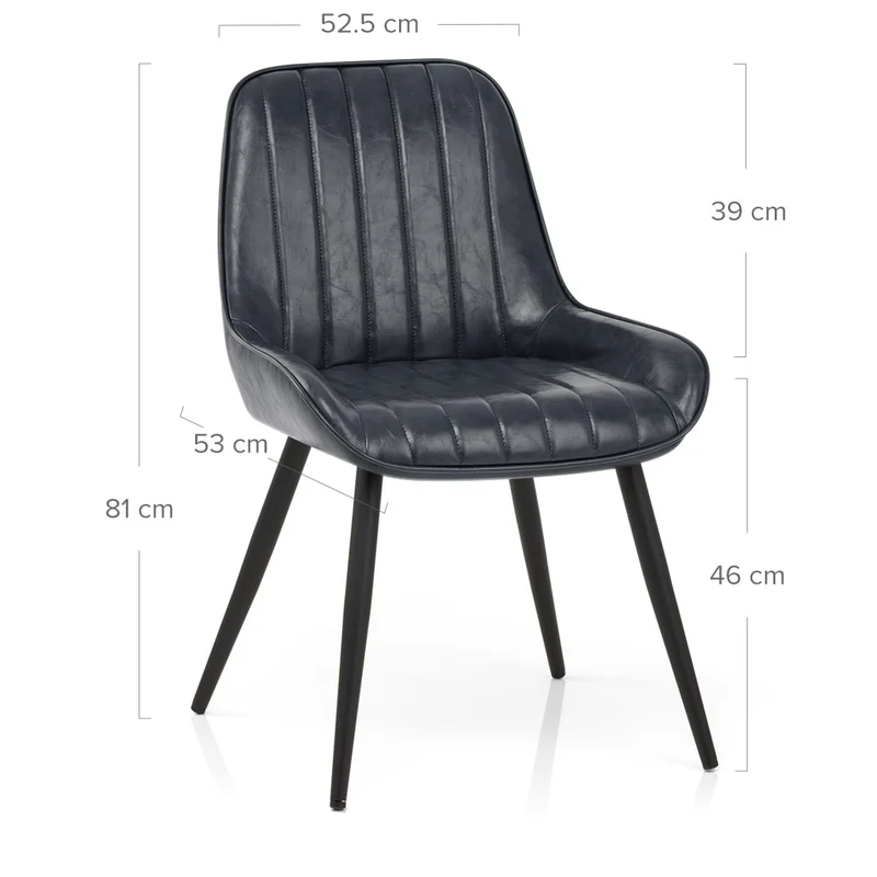 Chaise Faux Cuir - Mustang Bleu Foncé