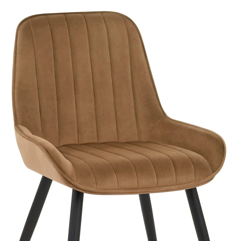 Chaise Velours - Mustang Marron