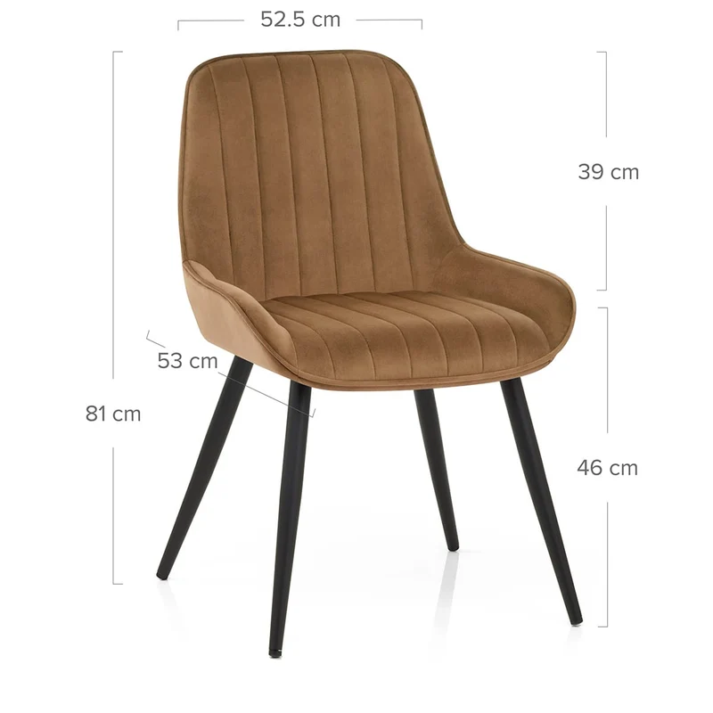 Chaise Velours - Mustang Marron