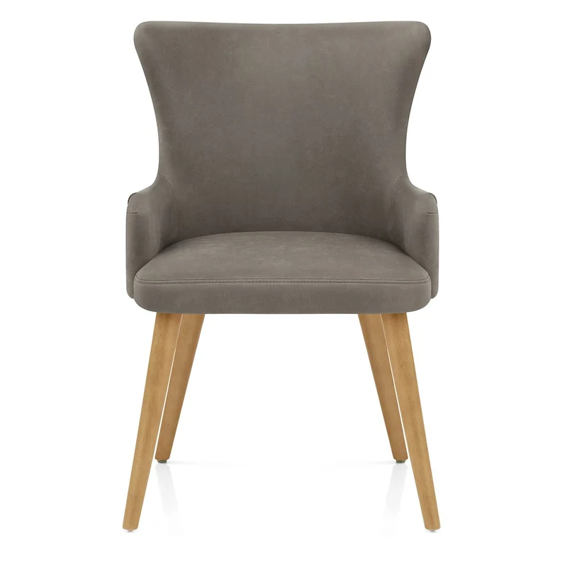 Chaise Faux Cuir Bois - Diablo Gris