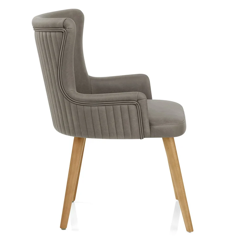 Chaise Faux Cuir Bois - Diablo Gris