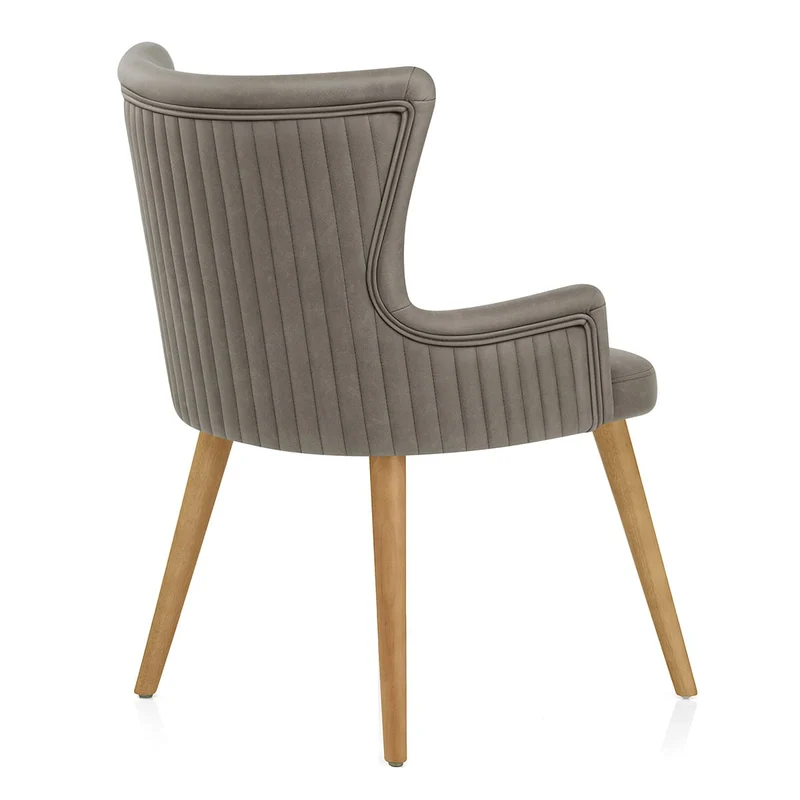 Chaise Faux Cuir Bois - Diablo Gris