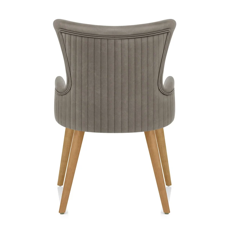 Chaise Faux Cuir Bois - Diablo Gris