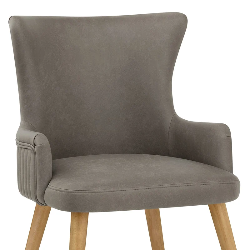Chaise Faux Cuir Bois - Diablo Gris