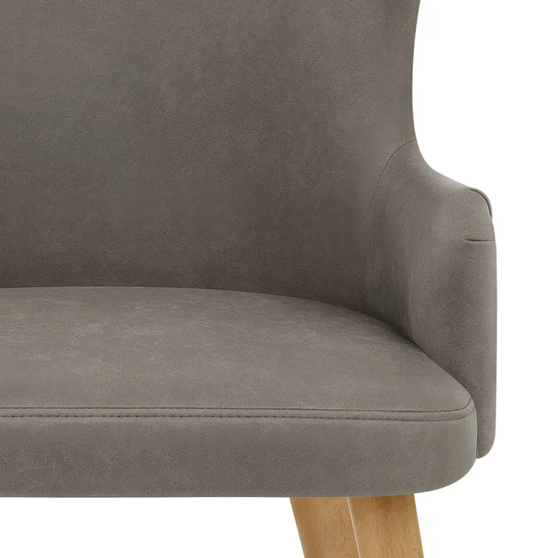 Chaise Faux Cuir Bois - Diablo Gris