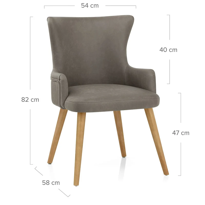 Chaise Faux Cuir Bois - Diablo Gris