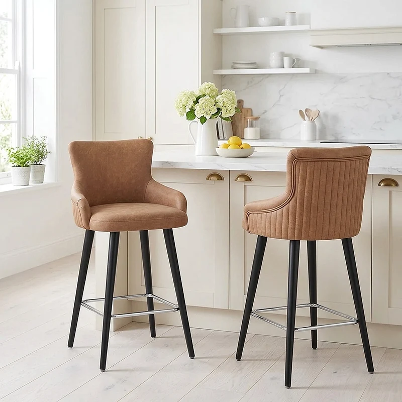 Tabouret Faux Cuir - Diablo Marron