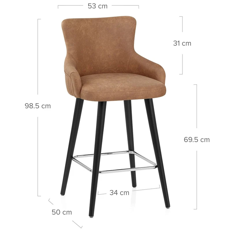 Tabouret Faux Cuir - Diablo Marron