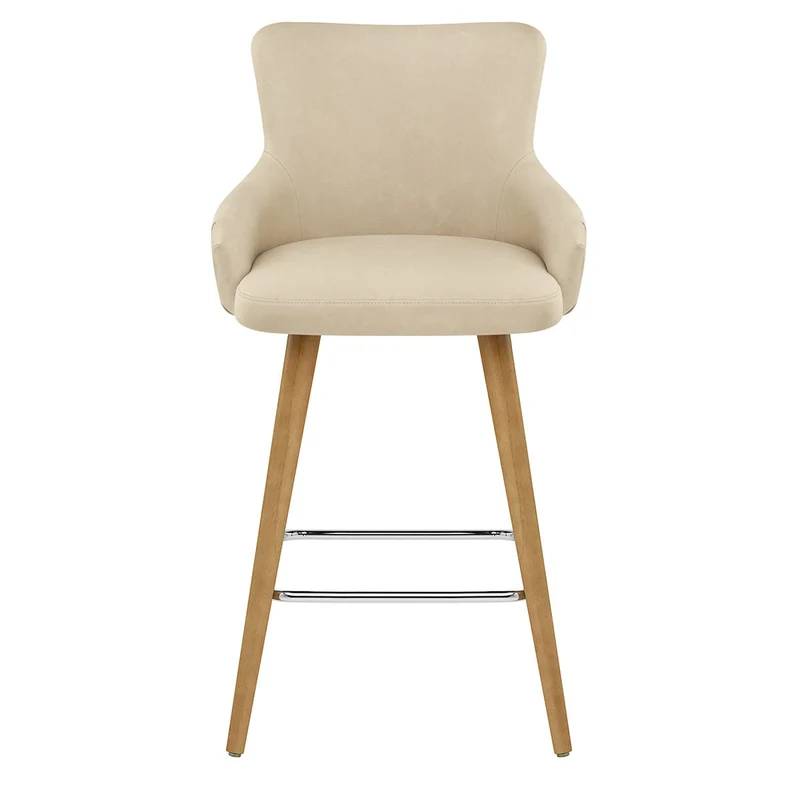 Tabouret Faux Cuir Bois - Diablo Crème