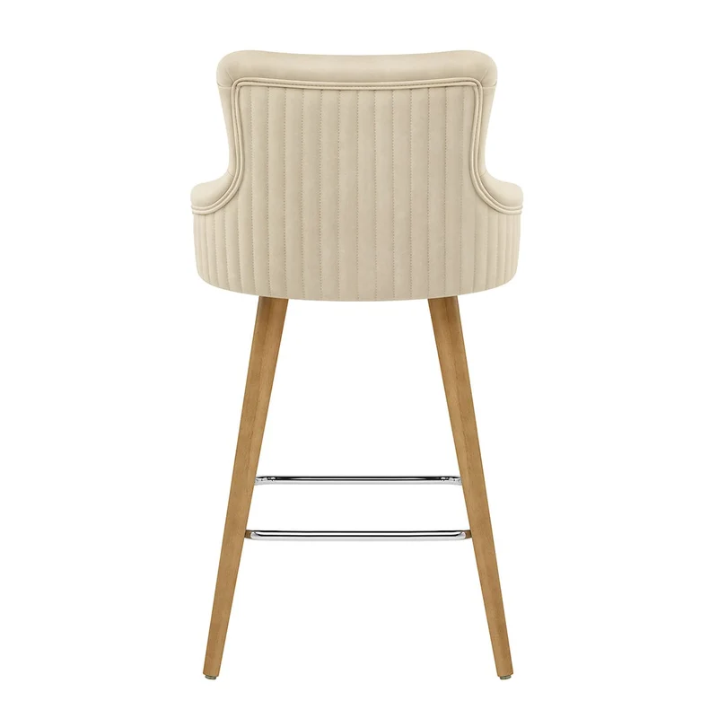 Tabouret Faux Cuir Bois - Diablo Crème