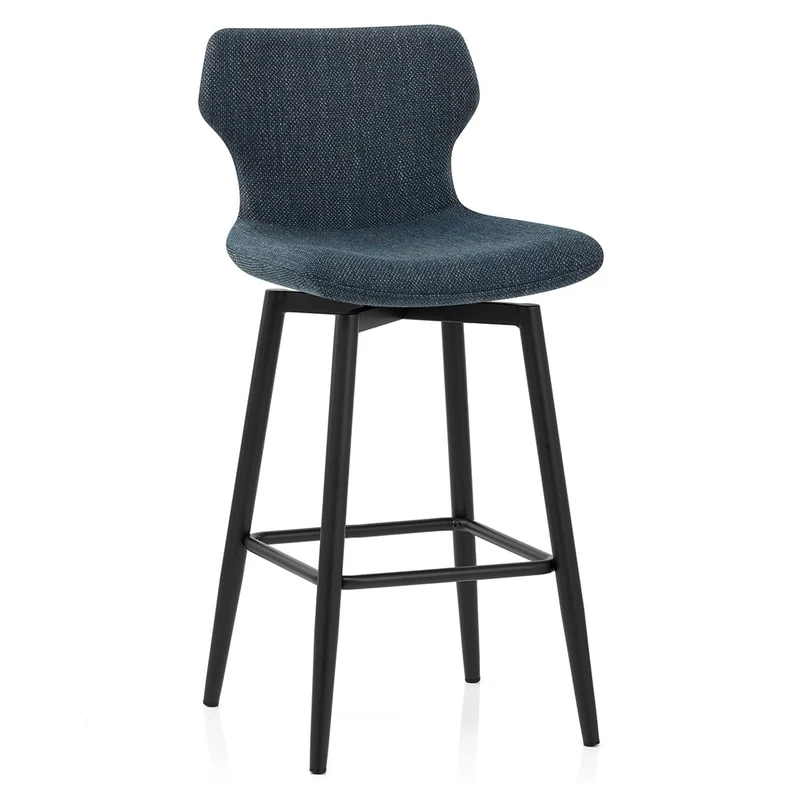 Tabouret de Bar Tissu - Elle Bleu