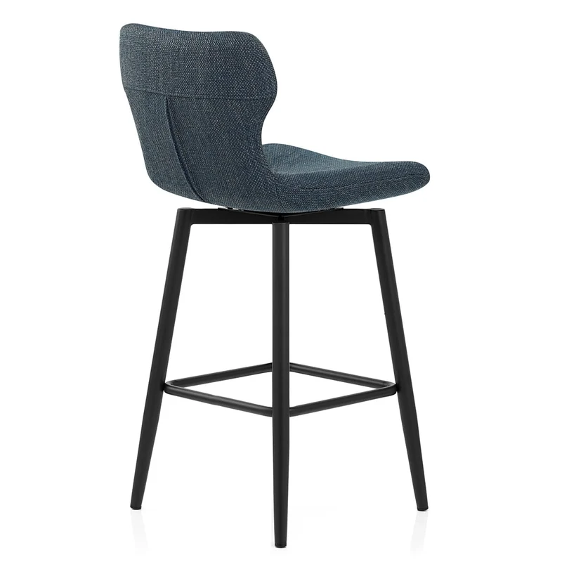 Tabouret de Bar Tissu - Elle Bleu