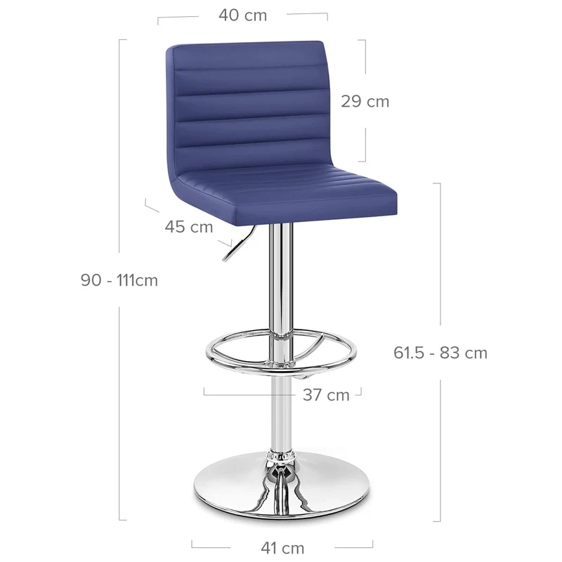 Chaise de Bar Faux Cuir Chrome - Mint Bleu
