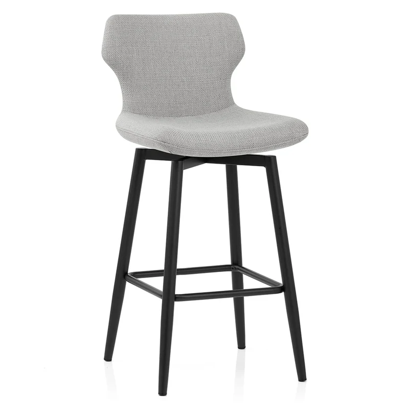 Tabouret de Bar Tissu - Elle Gris