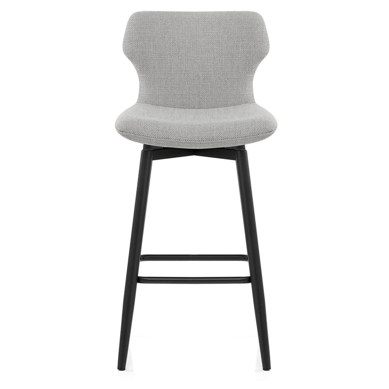 Tabouret de Bar Tissu - Elle Gris