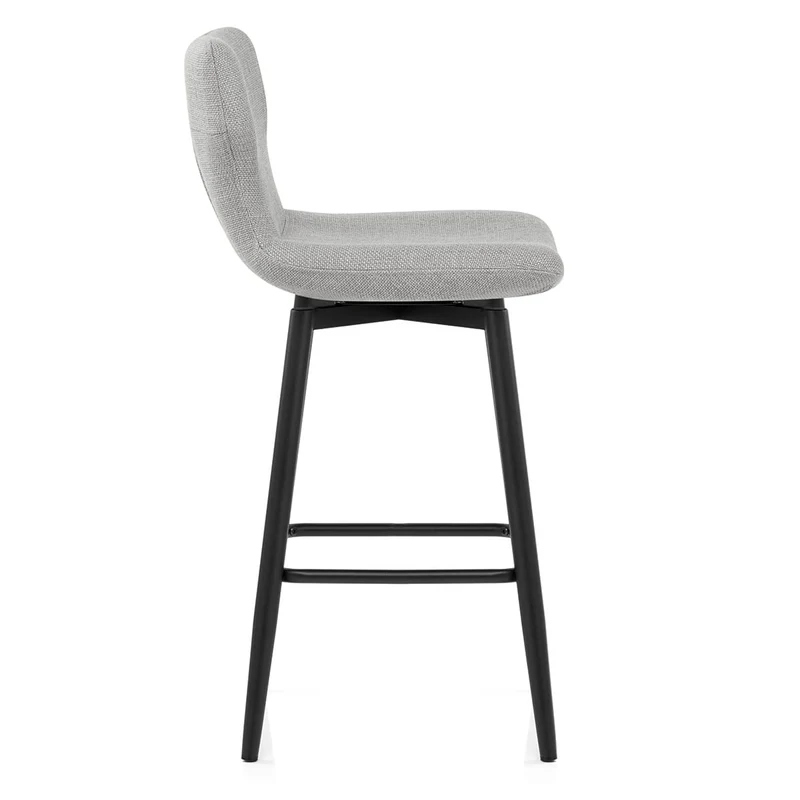 Tabouret de Bar Tissu - Elle Gris