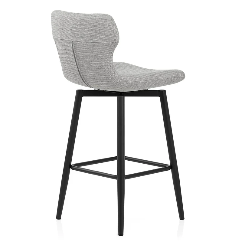 Tabouret de Bar Tissu - Elle Gris