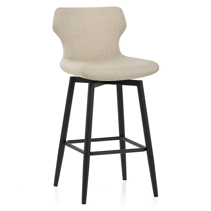 Tabouret de Bar Tissu - Elle Crème