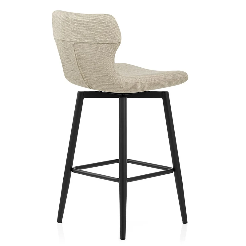 Tabouret de Bar Tissu - Elle Crème