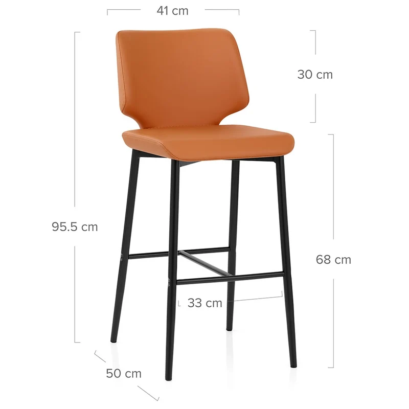 Tabouret de Bar Faux Cuir - Elan Orange