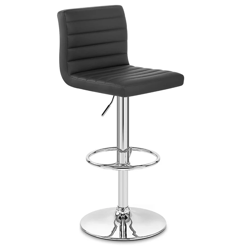 Chaise de Bar Faux Cuir Chrome - Mint Noir