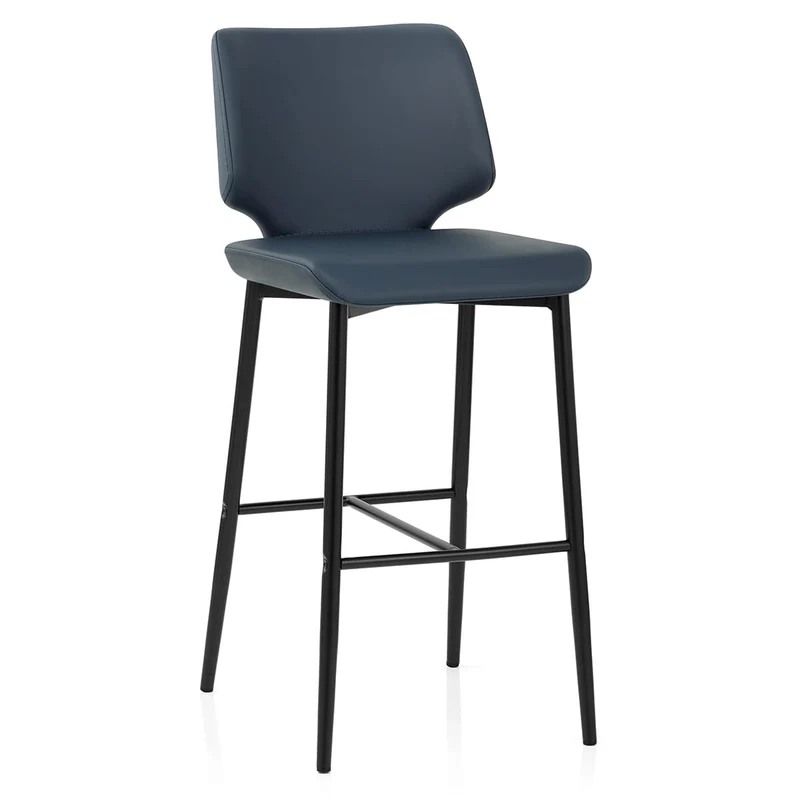 Tabouret de Bar Faux Cuir - Elan Bleu