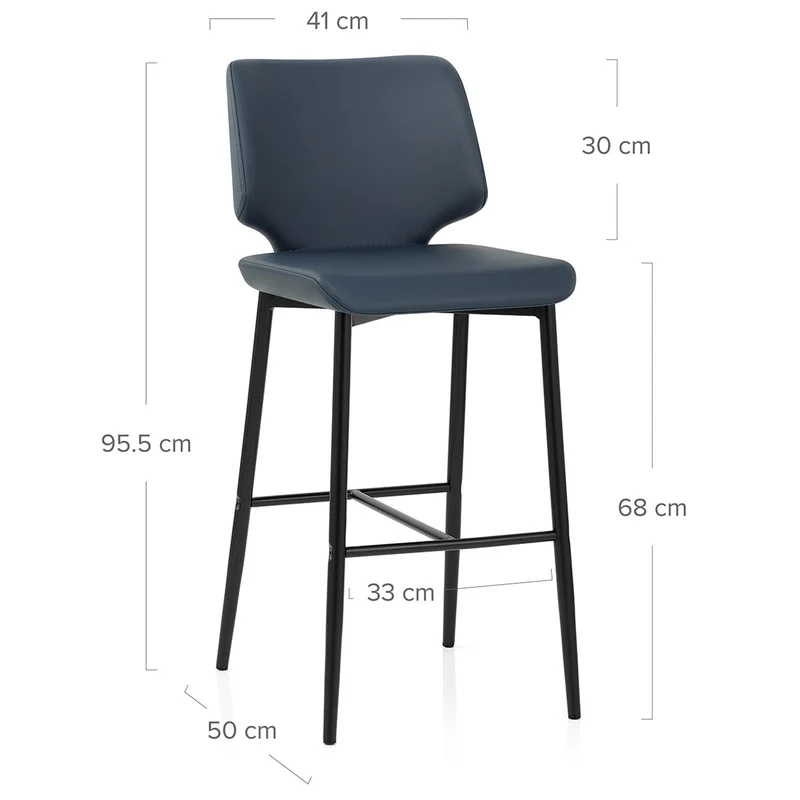 Tabouret de Bar Faux Cuir - Elan Bleu
