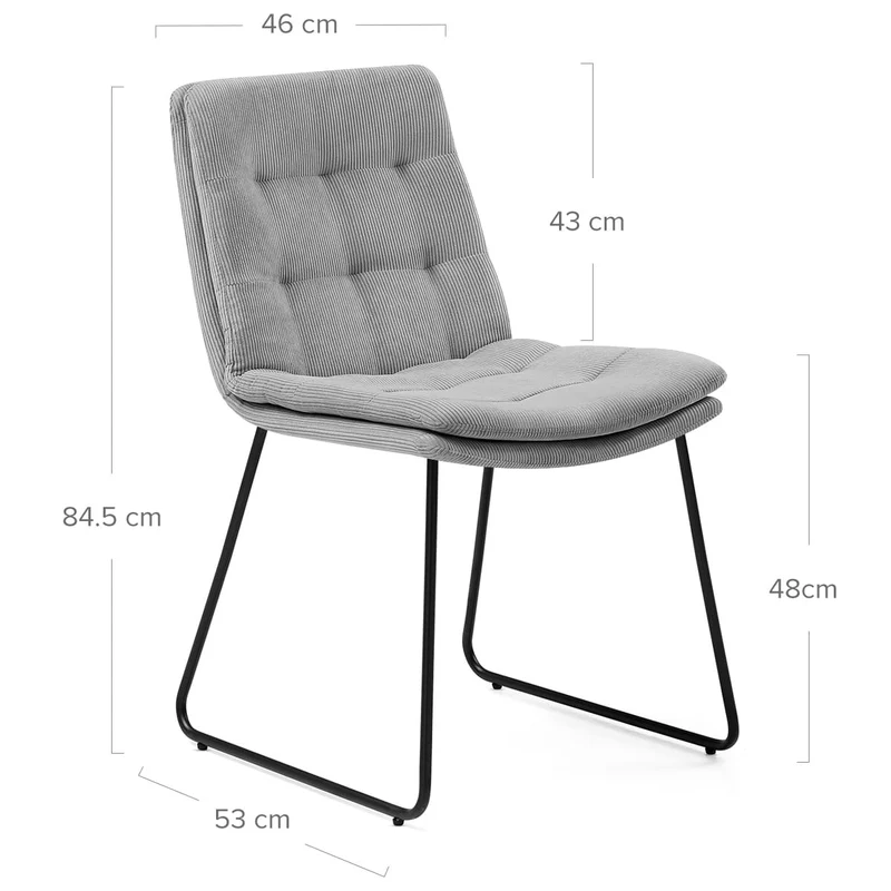 Chaise Tissu - Riva Gris