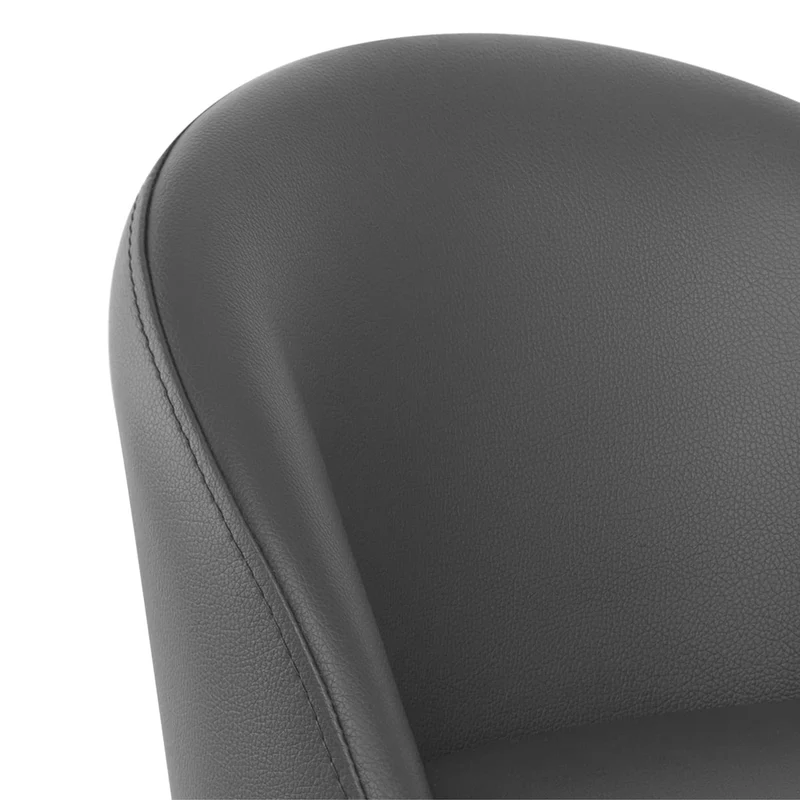 Chaise de Bar Cuir Chrome Brossé - Mimi Gris