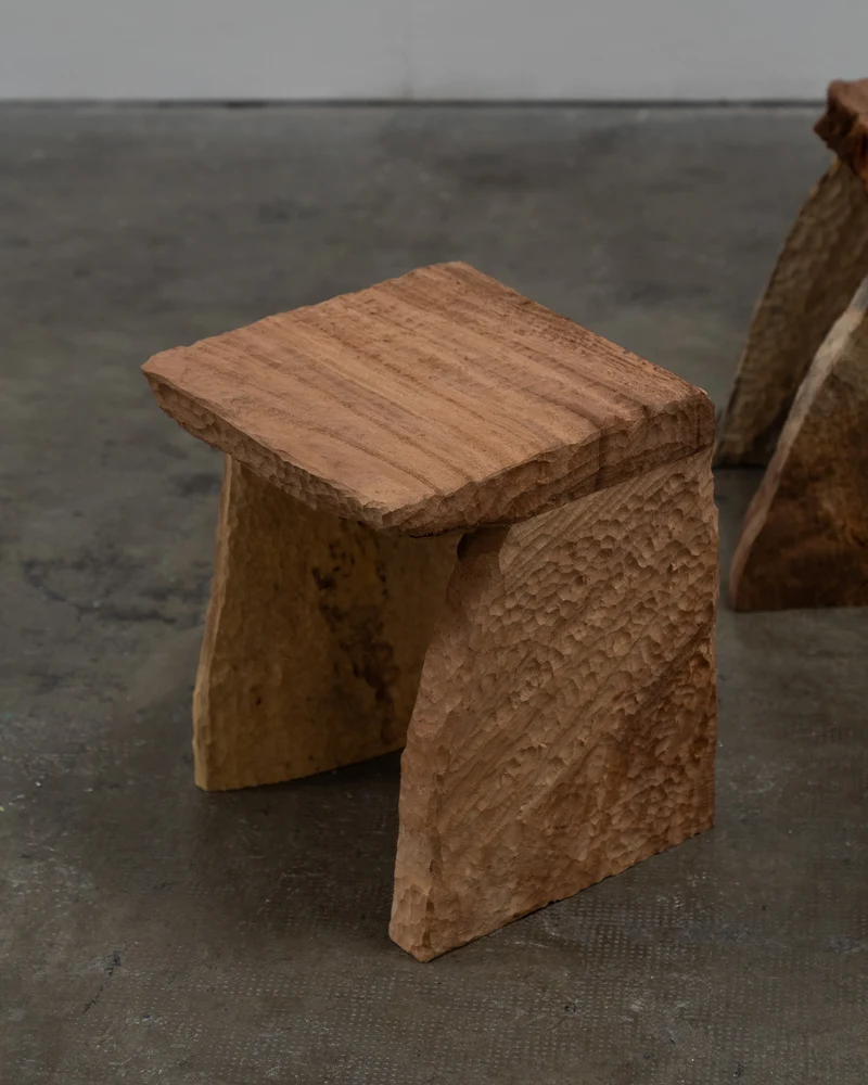 Massif Carved Stool in Eucalyptus Wood