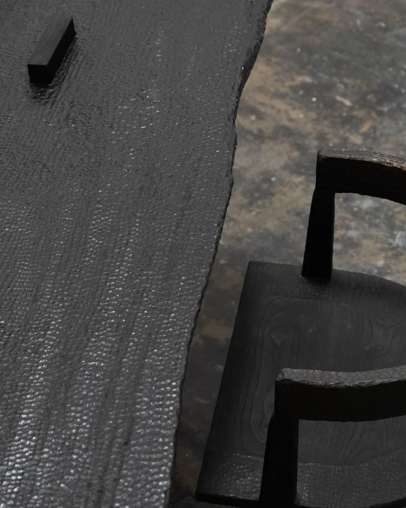 Massif Dining Table from Charred Eucalyptus Wood