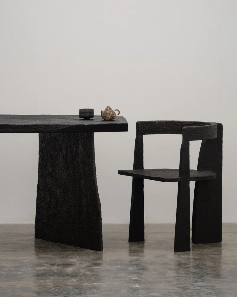 Massif Dining Table from Charred Eucalyptus Wood