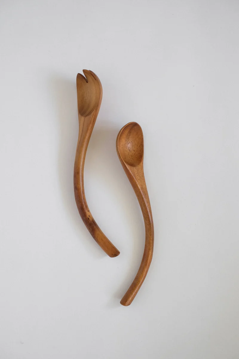 Handcrafted Wooden Salad Server Set