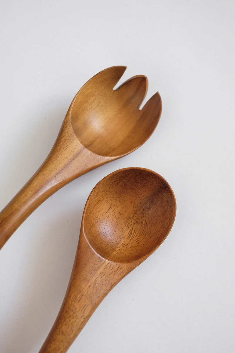 Handcrafted Wooden Salad Server Set