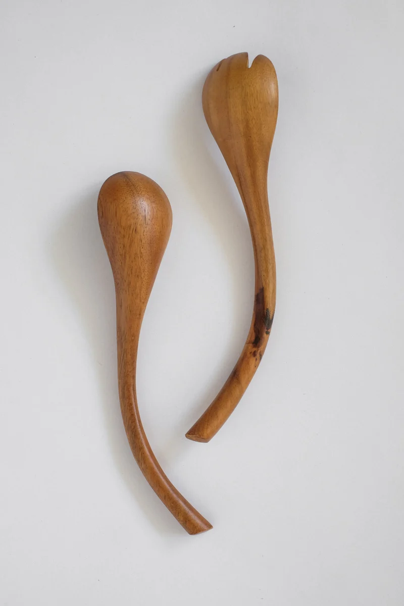 Handcrafted Wooden Salad Server Set