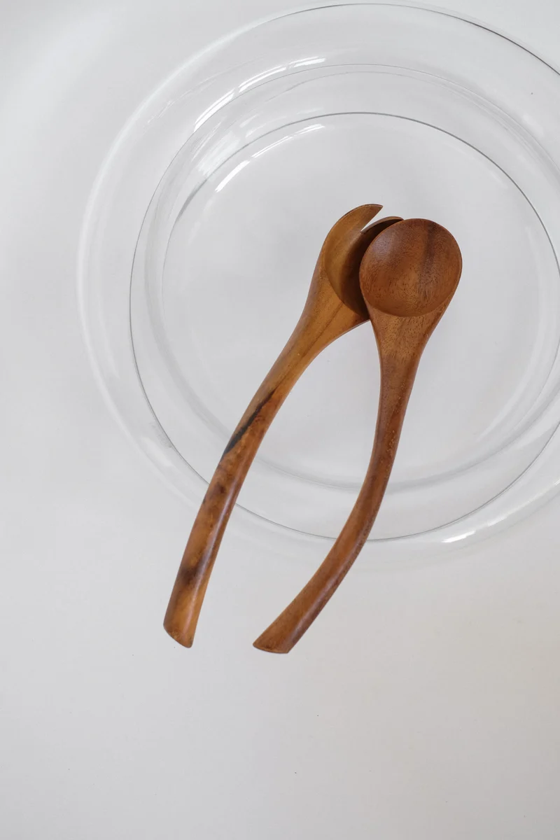 Handcrafted Wooden Salad Server Set
