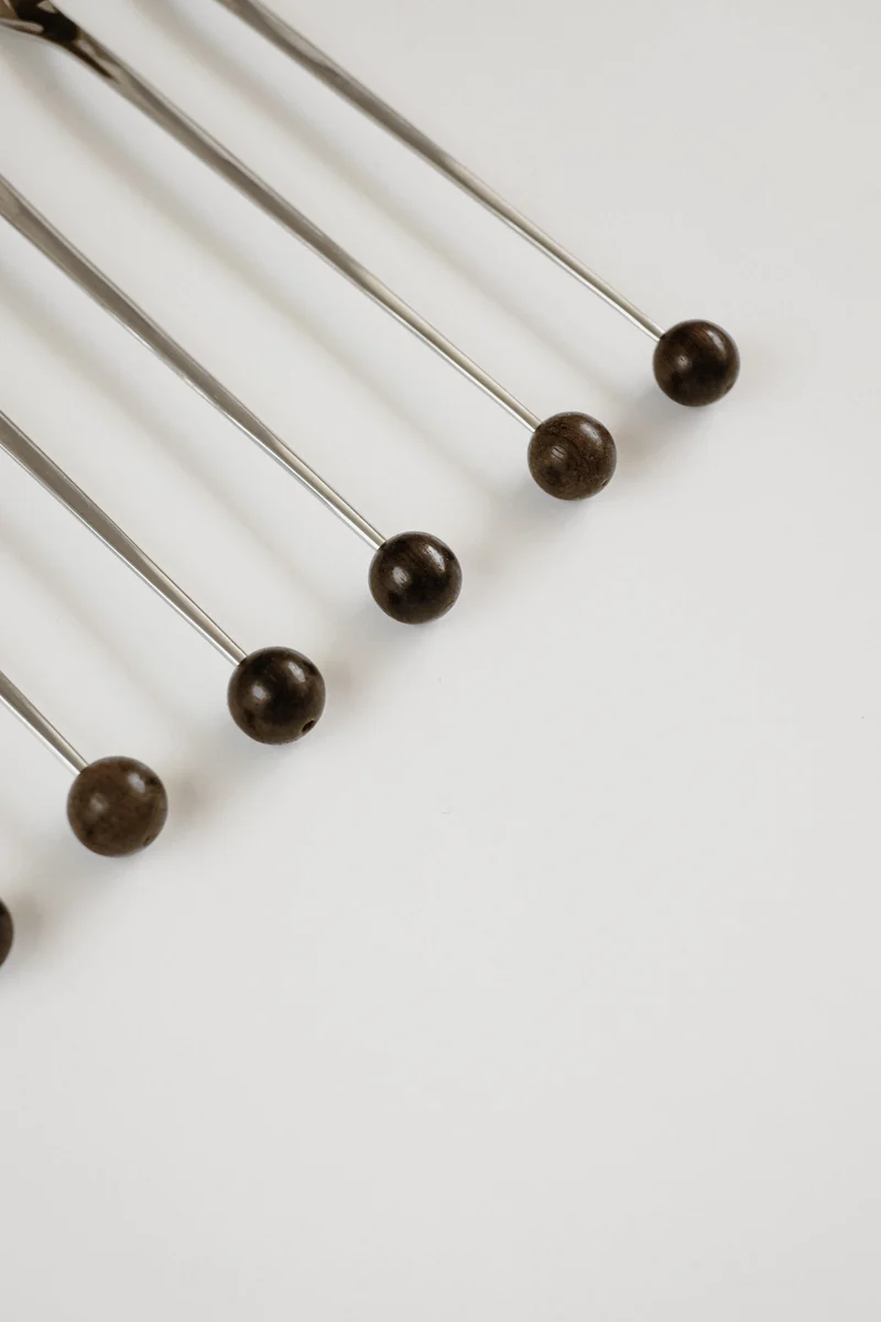 Set of 6 Teak Ball Spoons
