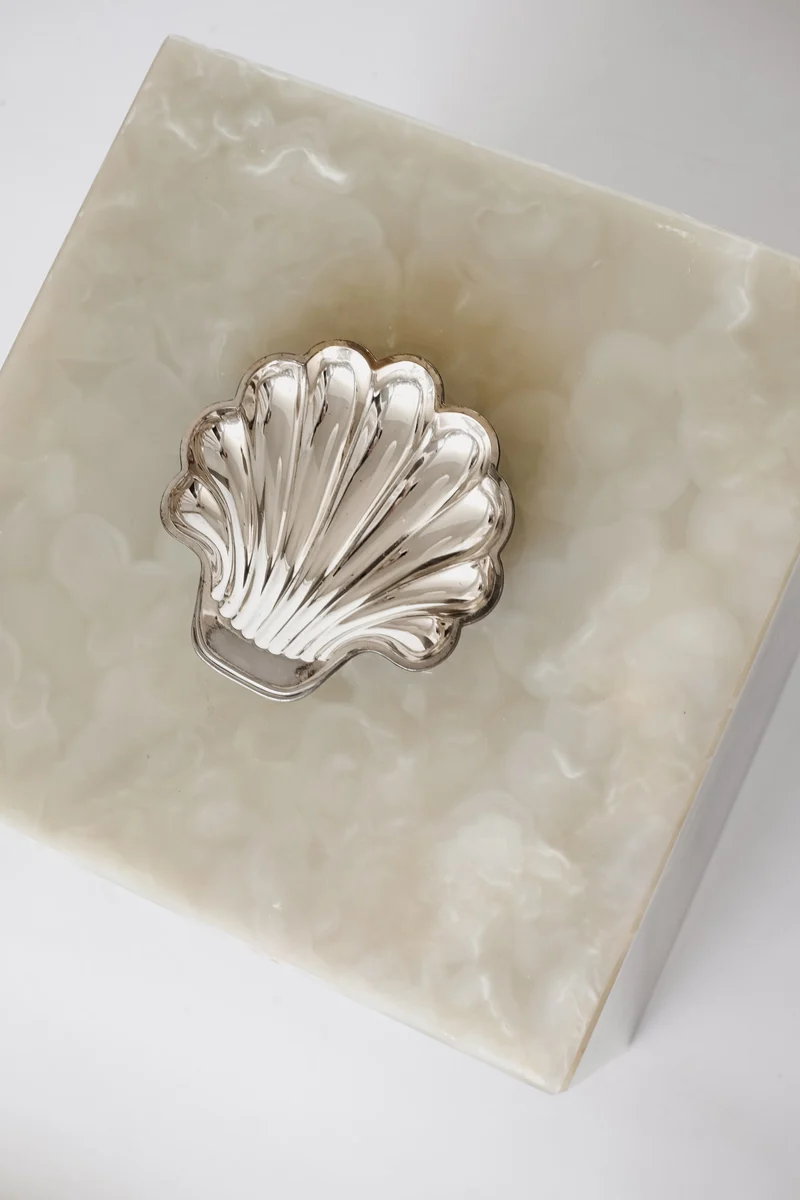 Silver-Plated Shell Dish