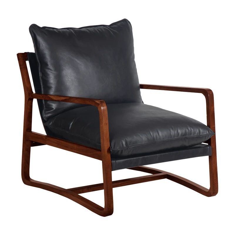 Fauteuil Cuir Noir | Lucca