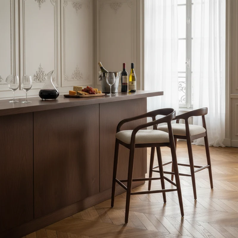 Chaise de Bar Noyer | Milo