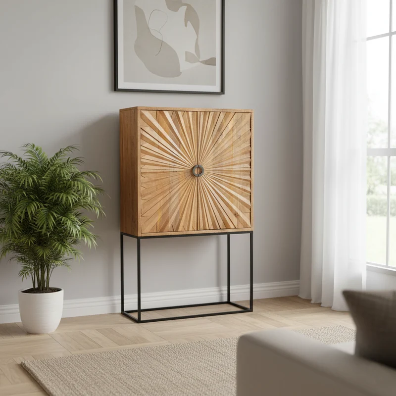 Buffet haut sculpté manguier | Solaris II