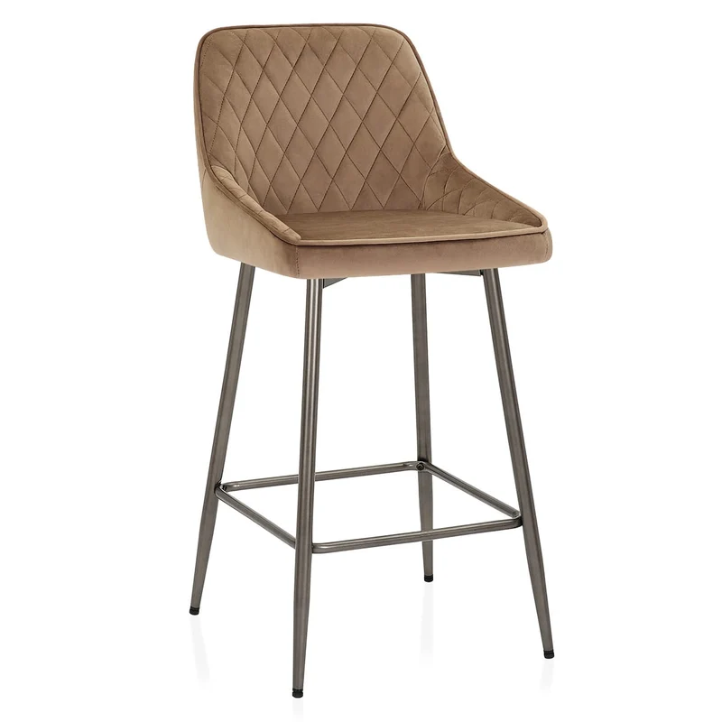Tabouret de Bar Velours - Brisbane Marron