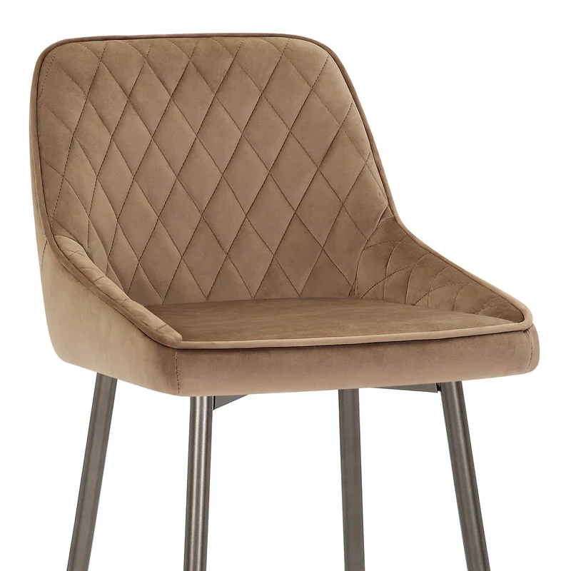 Tabouret de Bar Velours - Brisbane Marron