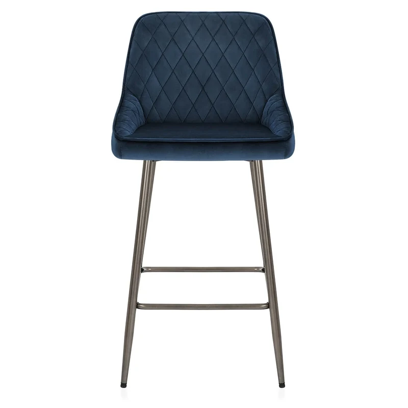 Tabouret de Bar Velours - Brisbane Bleu