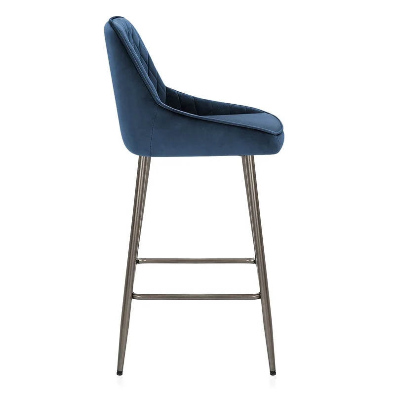 Tabouret de Bar Velours - Brisbane Bleu